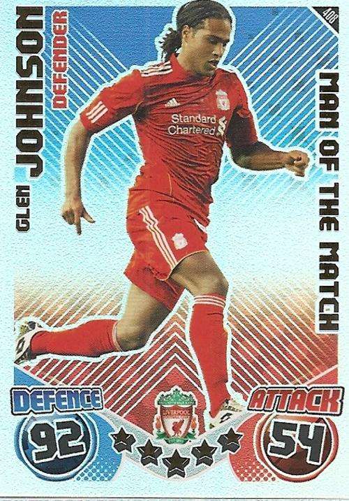 MATCH ATTAX 2010/11 - GLEN JOHNSON M/MATCH CARD