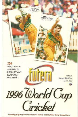 CRICKET WORLD CUP 1996 by FUTERA - "VERY RARE" COMPLETE 100 CARD SET - NO BINDER