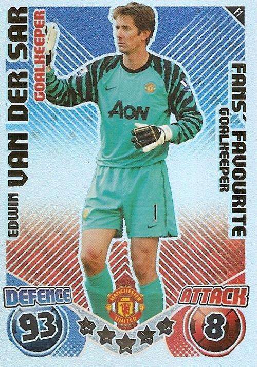 MATCH ATTAX EXTRA 2010/11 - VAN DER SAR "FANS FAVOURITE" CARD