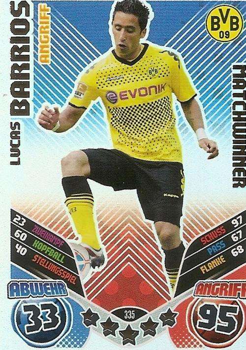 MATCH ATTAX "BUNDESLIGA" 2012 - LUCAS BARRIOS  "MATCHWINNER" CARD