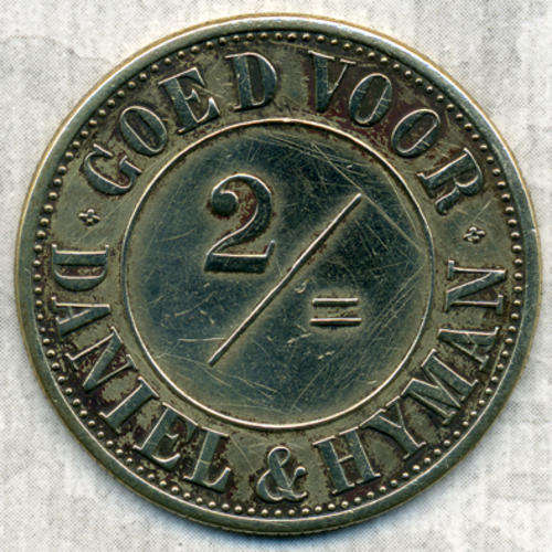 Daniel & Hyman 2/= Token Coin. 1867 Bloemfontein Vry Staat