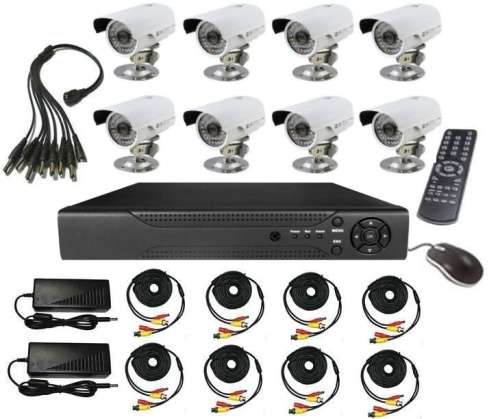 8 CAMERA CCTV SECURITY KIT, HDMI, SMARTPHONE CONNECT, INDOOR/OUTDOOR/DAY/NIGHT/MOTION DETECT
