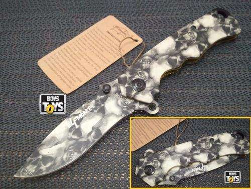 Elf Monkey B106 Pocket Flick Knife with Scull motive***FREE SHIPPING***