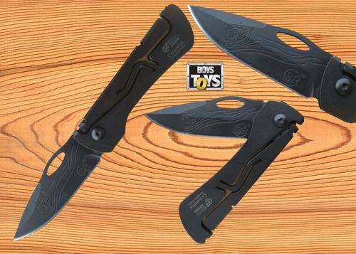 SR248 Black Pocket Lock knife with Tiger Head Motive