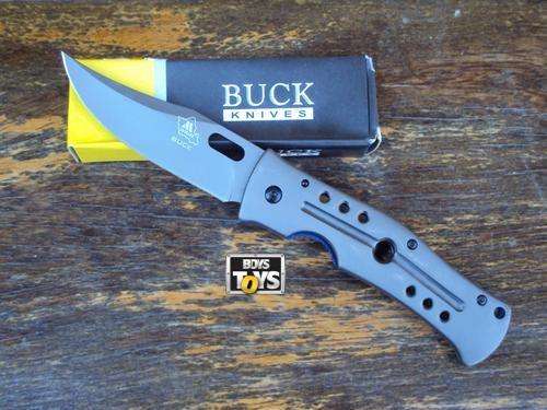 Buck steel Clip Titanium crossing Line Lock Knife 62