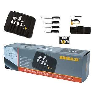 Shibazi Safari Pro 6pc Knife Set with Black Roll
