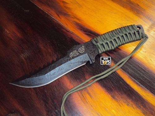 CSR Military Dark Ops Combat Blade with Rope Handle
