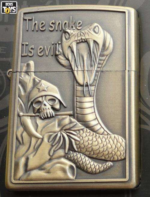 JianTai Oil Lighter - Evil Snake & Skull