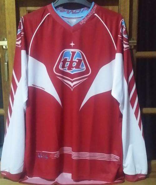 Troy Lee Design MX Long Sleeve Jersey - Red with White & Blue