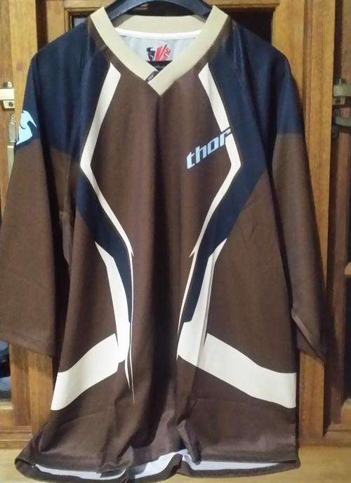 Thor Static MX Long Sleeve Jersey - Black & Brown