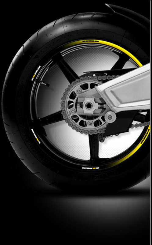 TAC Superbike Rim Decals - Suzuki GSXR750 - Crossfade Yellow to Black