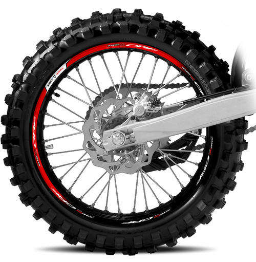 TAC Motocross Rim Decals - Honda CRF450X - Crossfade Red to Black