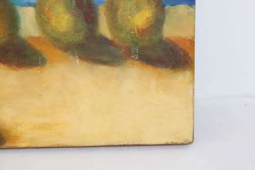 Two lovely and colorful oil paintings on canvas of kitchen scenes