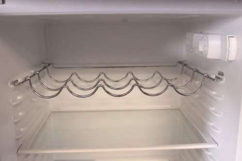 A silver original Smeg (model FAB30S7) "50's Retro Style Aesthetic" fridge-freezer combo