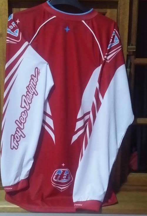 Troy Lee Design MX Long Sleeve Jersey - Red with White and Blue - XXL