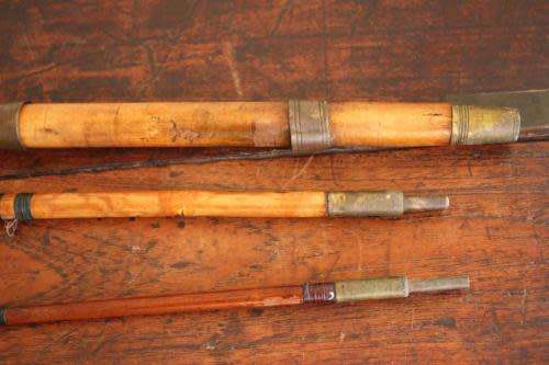Antique Edwardian split cane fishing rod