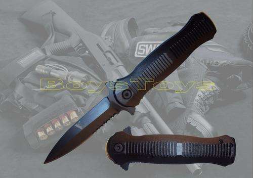 Black Tactical Flick Knife