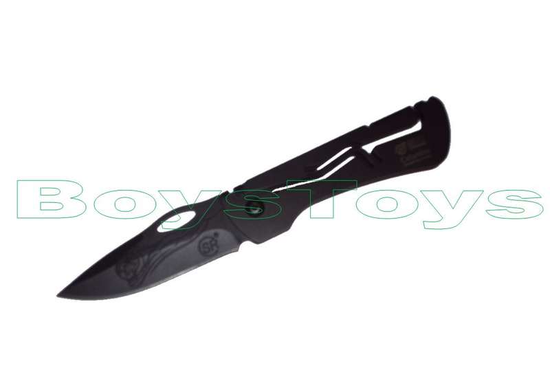 SR248 Black Pocket Lock knife with Tiger Head Motive
