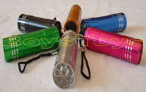 FR93NL Aluminium 9 LED Torch - Metallic colors