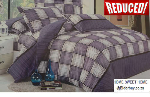 ZERO SHIPPING FEE - 6 Piece Double Sized Duvet Cover Set, Soft Cotton Feel, Classic Check