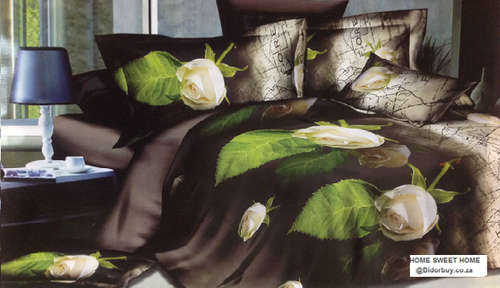 PRICE INCLUDES SHIPPING -  8 Piece White Rose Comforter Set Queen Sized or Double