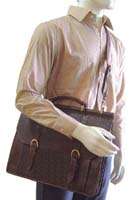 CLASSIC GENUINE LEATHER RETRO PORTFOLIO STYLE LAPTOP CASE