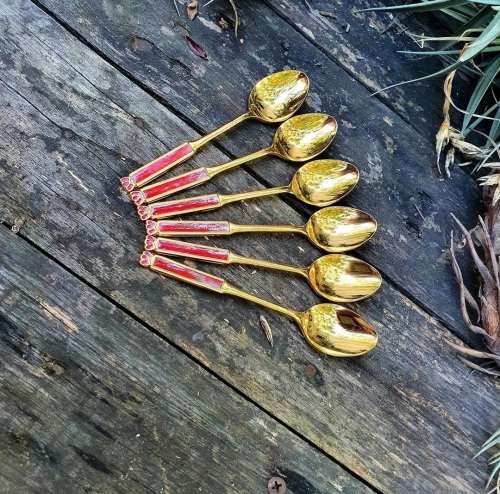 Eetrite 24 carat gold plated teaspoons (6)