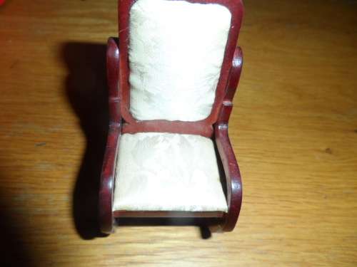 1/12TH SCALE ROCKING CHAIR WOODEN UPHOLSTERED