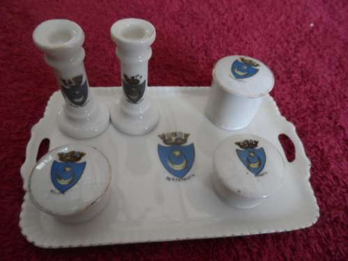 Gemma  Beautiful porcelain desk set crested