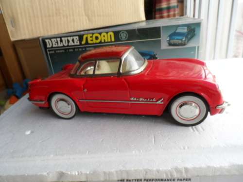 TIN TOY CORVETTE, EXCELLENT BOXED, ABOUT 1/18 SCALE