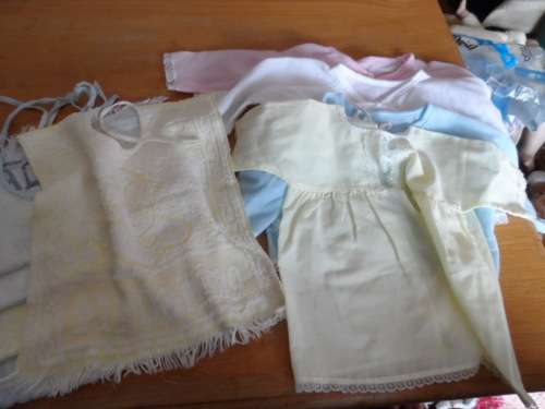 Vintage baby night jackets and toweling bibs large