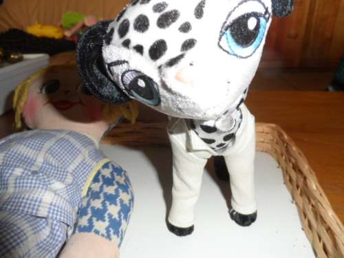 Vintage Rag Doll plus Wobble Head Dalmation lady.
