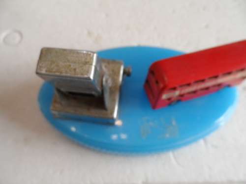 VINTAGE DESK CALINDER WITH MATCHBOX BUS.