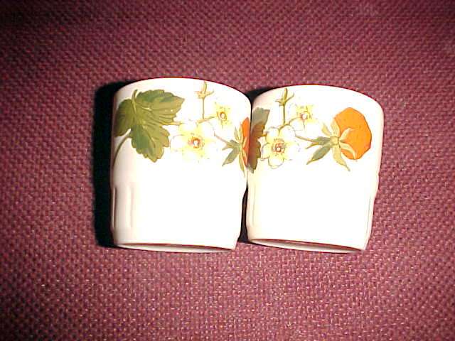 PALISSY ENGLAND TWO STRAWBERRY EGG CUPS
