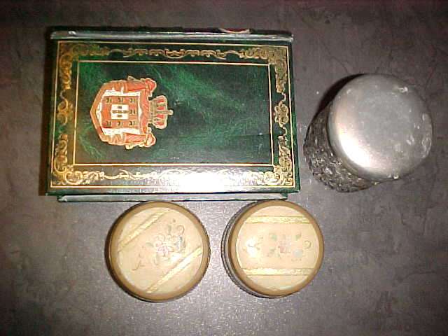 JEWELRY BOX LIKE A BOOK WITH SOME OLD SPECIAL GLASS JARS FOR DRESSINGTABLE