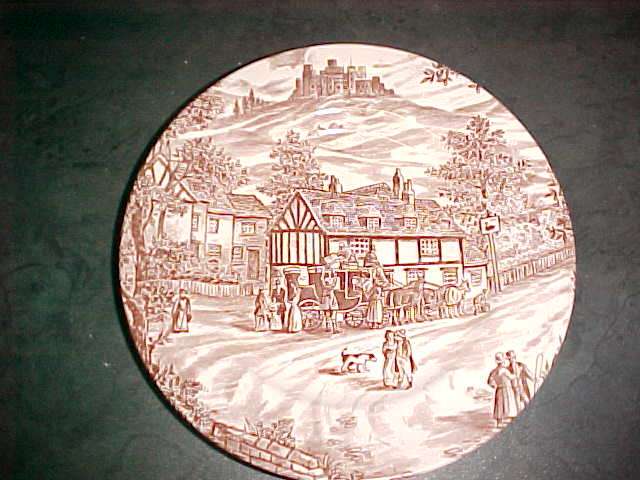 J BROADHURST & SONS SWAN INN PLATE   17CM DIAMETER