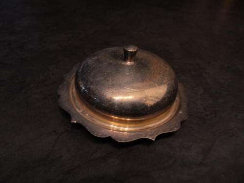 SILVER PLATED BUTTER DISH WITH GLASS INNER