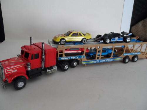 ARTIC TRANSPORTER AND CARS, ABOUT 1/76 SIZE [A5]