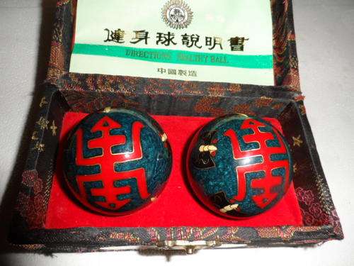 Chinese musical stress balls in their box
