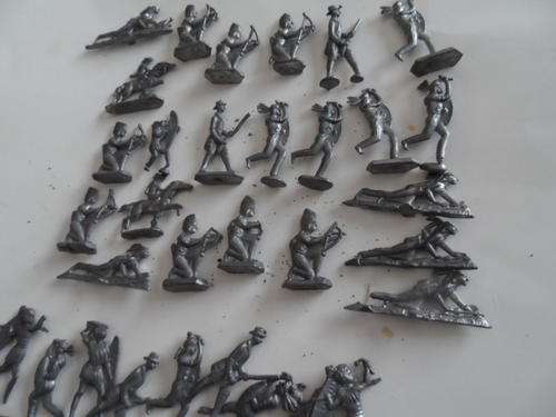 LEAD CASTINGS OF COWBOYS AND INDIANS  [23 PLUS A FEW INCOMPLETES]