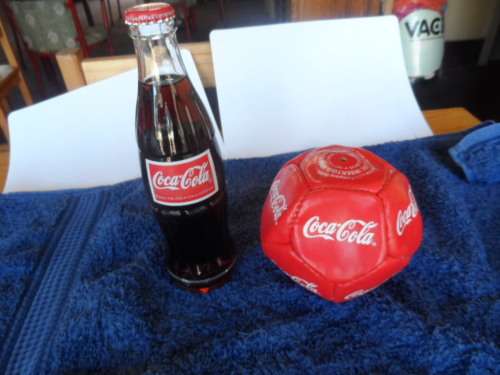 COCA-COLA MINI SOCCER BALL AND FULL BOTTLE