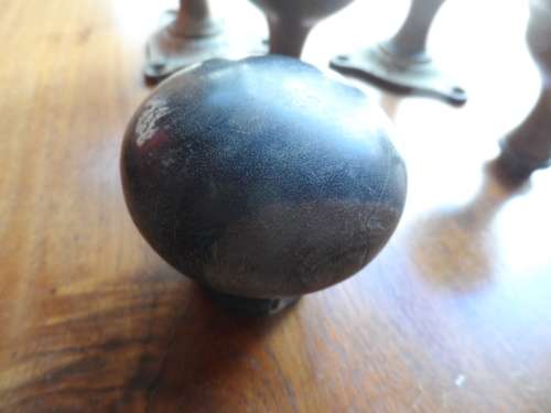 Awesome find of vintage solid brass door knobs 2 complete pairs  plus one beautiful wooden one only