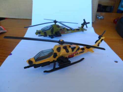 Tootsietoy diecast military helicopter duo. one bid for both  [m45]