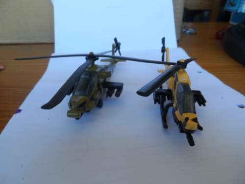 Tootsietoy diecast military helicopter duo. one bid for both  [m45]