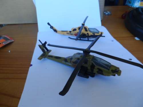 Tootsietoy diecast military helicopter duo. one bid for both  [m45]