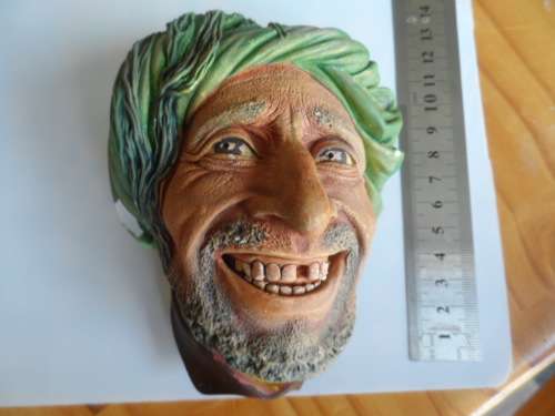 Vintage Bossons England Kurd Chalkware Wall Plaque  Head