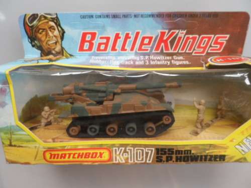 MATCHBOX BATTLEKINGS - S.P HOWITZER TANK & SOLDIERS - K107 - CIRCA 1974