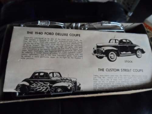 Vintage 1960s AMT 1940 Ford Deluxe Coupe 3 in 1 Model Kit Trophy Series unbuilt