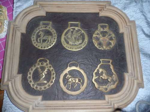 Unusual frame with 6 horse brasses