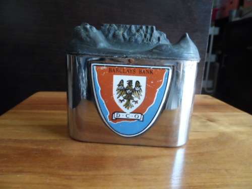 Hard to find Barclays bank money box with table mountain.